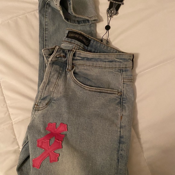 Pink Chrome Heart Jeans DS